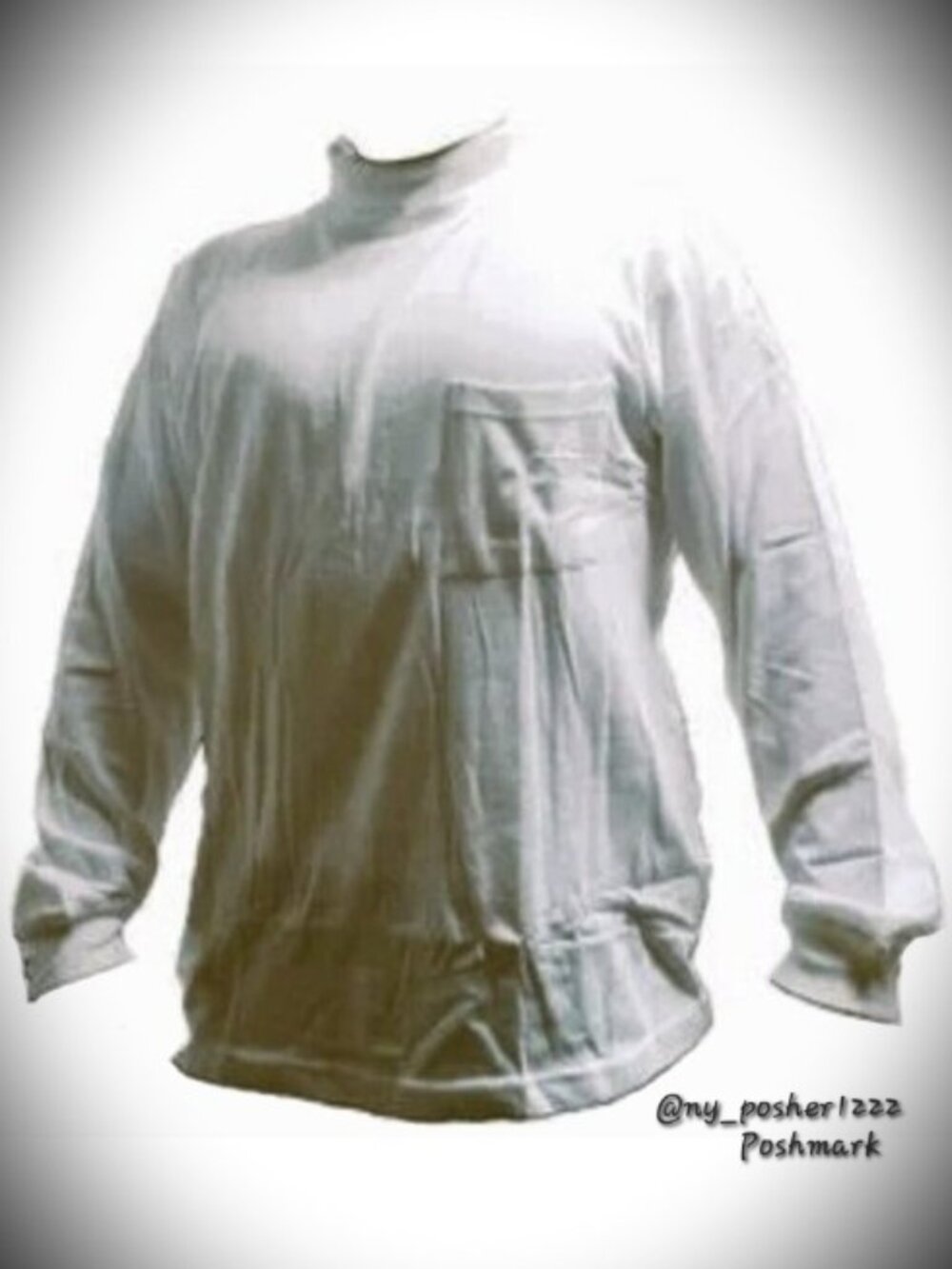 *𝓥𝓲𝓷𝓽𝓪𝓰𝓮 𝐇𝐀𝐁𝐀𝐍𝐃 Men's Long Sleeve Turtleneck Shirt White (Size XL)